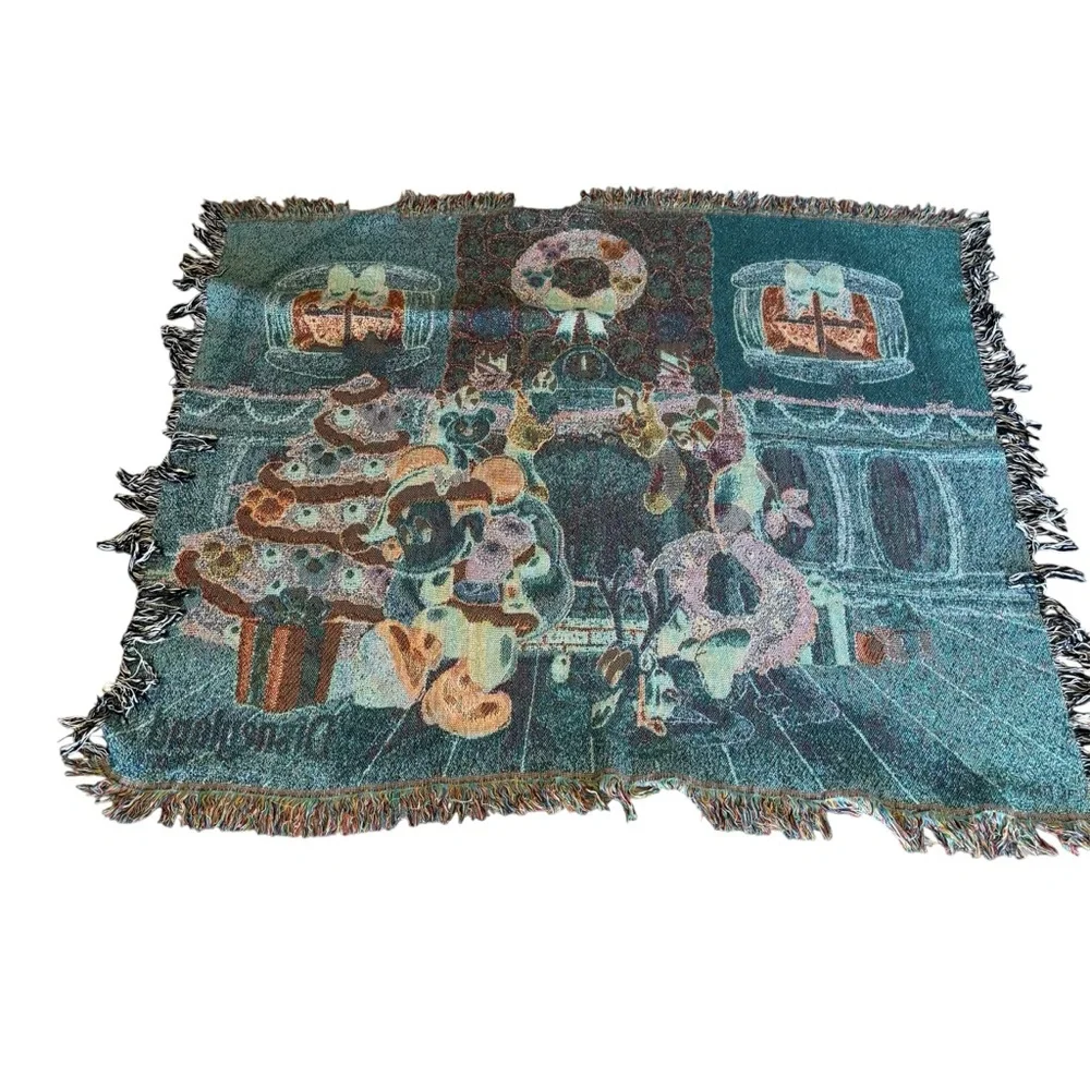 Disney Parks Tapestry Christmas Holiday Throw Blanket‎ Disneyland